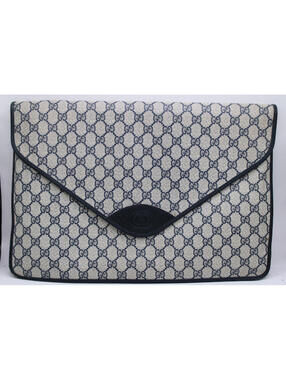 Vintage Gucci Envelope Portfolio Clutch Bag GG Monogram RARE 16.5" x 11"